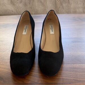 LK Bennett Black Suede Wedge Heels